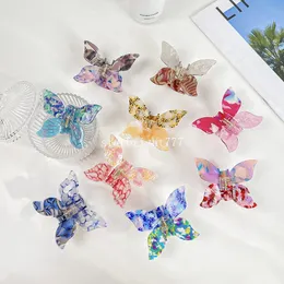 Nuovo design coreano 10CM farfalla tridimensionale grande fermaglio per capelli moda colorato acido acetico accessori per capelli con clip di squalo