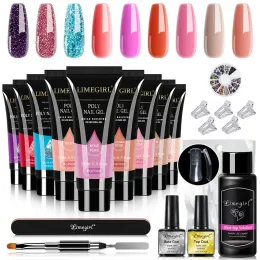 Zestawy Limegirl Paznokcie UV UV Zestaw na palcem francuski żel szybkie przedłużanie zanurzone w paznokcie DIY Manicure Gel Zestawy do paznokci