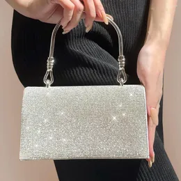 Kvällspåsar glitter diamant bankett handväskor kvinnlig handväska axel lyxig strass koppling topphandtag bolsos para mujer