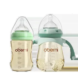 Oberni Baby Bottle Feeding Bottle Set for PPSU Materials Wide Neck 180ml240ml with supper soft Silicone nipple 240315