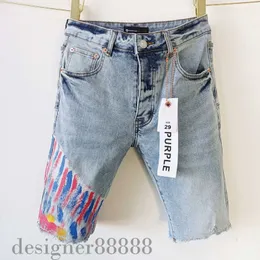 Lila jeans korta män korta designer jeans raka hål avslappnad sommarnatt klubb blå kvinnor shorts stil lyxlapp samma stil lila märke j 585