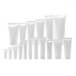 Aufbewahrungsflaschen 50PCS Emply White Plastic Cosmetic Soft Tube Fläschchen Flasche mit Schraubverschluss Lotion Creme Reiseprobenbehälter 3 bis 300ml