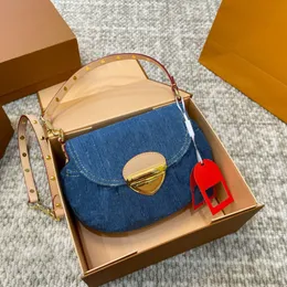 Tasarımcı Klasik Sunset denim omuz çantası kadın çanta moda flep crossbody deri cüzdan lüks marka yüksek kaliteli cüzdan