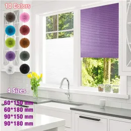 Fönsterluckor 10 färger Selfadhesive Blackout Pleated Paper Shade Pleated persienner Gardiner för kök badrumskontor Balkong Windows Shades