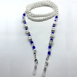 Catene Personalità Società di lettere greche ZETA PHI BETA Sorority Tag con perline Collana con catena di perle imitazione