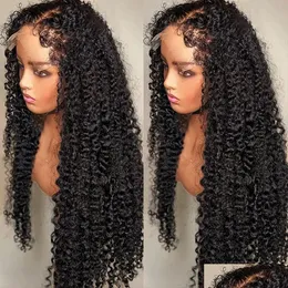 Spitzenperücken Neu auf den Markt gebracht Kinky Edges Curly Baby Hair Human Wig 360 Fl Natural Hd Frontal Frontal Preplucked Jerry Curl Drop Delivery Prod Dh2Nr