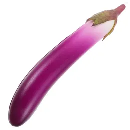 Dekorativa blommor Simulerad grönsaksmodell Fake Cucumber Dish Decoration Kök Skåp Pografin Ornament (PU GUKMER) Aubergine Prop