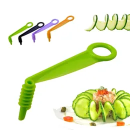 1 st manuell spiralskruv skivare potatis morot gurka frukt grönsaker verktyg spiral cutter skivor kniv kök tillbehör