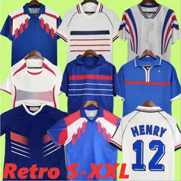 1998 Frankreich Retro-Fußballtrikots 1982 84 86 88 90 96 98 00 02 04 06 ZIDANE HENRY MAILLOT DE FOOT REZEGUET Vieira Fußballtrikot Französisches klassisches Vintage-Trikot-Sweatshirt 9