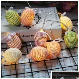 زخرفة الحفلات Easter Egg String LED LED Battery Power Lights Fairy Light