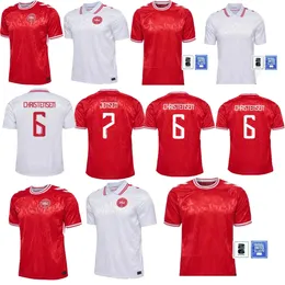 Новые модели Дании красные футбольные майки ERIKSEN HOME RED AWAY WHITE 24 25 HOJBJERG CHRISTENSEN SKOV OLSEN BRAITHWAITE DOLBERG футбольные майки Джерси