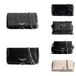 Zadig Voltaire Black Umhängetasche Herren Brieftasche Handtasche Designer Frauen Umschlagbeutel echtes Leder Luxus hochwertiger Kupplung Flip Kette Cross Lods Bags