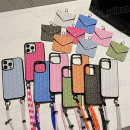 Designer Crossbody Cell Phone Cases for iPhone 11 12 13 14 15 Pro Max Phone Case Cover With Coin Pouch