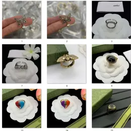 Projektant Butterfly Diamond Bolegle For Women Classic Brand Women Mens Pierścień Moda Enamidel Akcesoria CSD2312203-5 16 Style Otwarte pierścienie