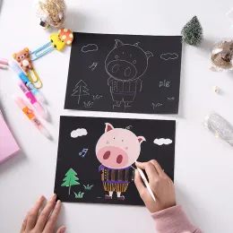 Favor 10 штук 19*26 см dzieci zarysowania malowanie kreatywny DIY dwustronnie zarysowania papier artystyczny edukacyjne rysunek zabawki