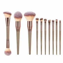 Saiantth 10PCS Enormi pennelli per trucco set occhi dettaglio buffer ombretto pennello blush highlight tool sclulpting polvere bellezza pincel y5ym #