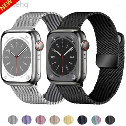 Uhrenarmbänder Milanese Loop Band für Watch Ultra 8 7 6 5 4 SE 45mm 49mm 44mm 41mm 40mm Metall Magnetisches Dual Band iWatch 3 42mm 24323