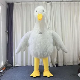 Mascot Costumes 2m/2.6m Giant Iatable Fur Big Rooster Red Bird Costume Adult Full Walking Mascot Entertainment Blow Up Fancy Suit