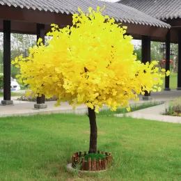 Dekorativa blommor kransar konstgjorda ginkgo trädsimation stor inomhus och utomhus dekoration hem trädgård droppleverans festlig fest dhngd