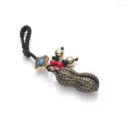 Kliny mosiężne emulacje orzeszki ziemne retro miedziane wisiewnik kluczowy Lucky Knot Mascot Charms Dangle DIY torebka wisząca rzemieślnicza biżuteria