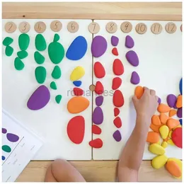 Sorteging dei giocattoli impilanti per bambini Montessori Rainbow Pebble colorate giocattoli creativi in pietra impilati INPREAPPREENSE SENSORI