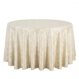 Masa bezi 10pcs dekor yemek masa örtüleri katı polyester jakard yuvarlak el düğün kapağı şam ketenleri beyaz