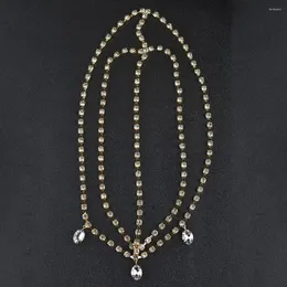 Clip per capelli Rhinestone Erornment Head Chain Jewelry for Women Bridal Wedding Po Prop