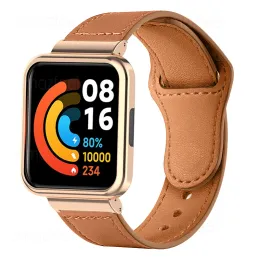 إكسسوارات حزام جلدي لـ Redmi Watch 2 Lite/ Watch 3 نشط حارس حافظة معدلة على Xiaomi Mi Watch Lite Fragelet