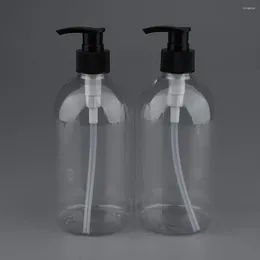 Lagringsflaskor 2 st 17 oz tomma lotion pump påfyllningsbara containrar dispensering av låsningsdesign förhindrar röra och
