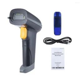 Scanner 2,4G Wireless Handheld Barcode Scanner Barcode Reader mit Empfänger USB für Supermarkt Bibliothek Express Company Drop Deliver OTHDL