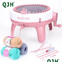 Tyg och sömnad Sentro Knitting Hine Craft Project 40 Needle Hand Kit för såsom halsdukar/hattar/tröjor/handske droppleveranshem G DHFEP