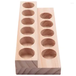 Jewelry Pouches 4X 11 Holes Wooden Essential Oil Tray Handmade Natural Wood Display Rack Demonstration Station For 5-15Ml Bottles