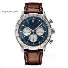 Top AAA B01 B20 Bretiling Orologio Navitimer Cronografo Movimento al quarzo Acciaio Limitato Quadrante blu 50esimo anniversario Orologi in zaffiro Cinturino in acciaio da uomo W 746