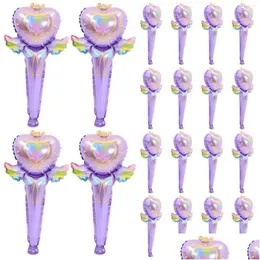 Party Decoration uppblåsbar Fairy Wand Balloons Creative Foil Props Decor Birthday Supplies Aluminium Cartoon Layout Bride Drop Deliver Otcit