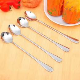 مغرفة القهوة 8 PCS Cucharas Para Postres Spoy Stainless Steel Poon تمزج مقبض طويل المقبض