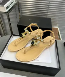 Designer Chanells Sandalen Hohe Qualität C Mode Luxus Sandale Frauen Low Heel Slipper Frühling und Sommer Strand Schuhe 359