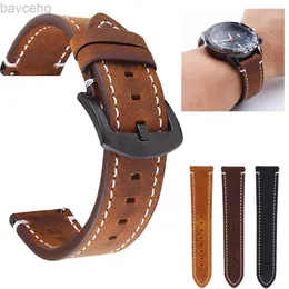 Watch Bands 18 19 20 22 24mm vintage leather strap suitable for Samsung Galaxy Watch 42mm 46mm strap S2 S3 strap suitable for Amazfit strap 24323