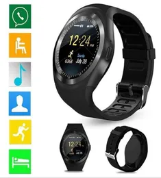 Y1 relógios inteligentes para android smartwatch samsung celular relógio bluetooth para apple iphone com pacote de varejo smart devices26393961987