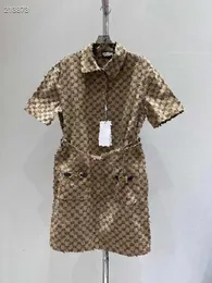 Podstawowe sukienki zwykłe designerska sukienka w pasie Slim Temperament Klasyczny Nowy krótki rękaw Jacquard Polo Dress For Kobiet