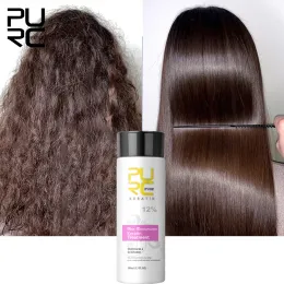 Tratamentos purc queratina brasileira tratamento de cabelo shampoo alisamento reparação danificado creme seco tratamento do couro cabeludo cuidados com o cabelo