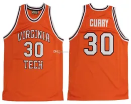 30 Dell Curry Virginia Tech Hokies College Retro Classic Basketball Jersey Mens Ed Custom Number and Name Jerseys
