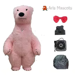 أزياء التميمة 2.6 متر لطيف IATable Pink Polar Bear Costume Costume Come Pur Mascot Suct Full Body Fancy Up for Entertainments