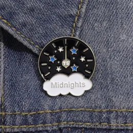 Cartoon Night Time Cloud Clock Enamel Pin klasyczny album muzyczny broszka klapa plecak