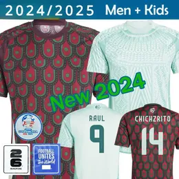 2024 2025 México Soccer Jersey Home Away 24 25 RAULCHICHARITO LOZANO DOS SANTOS Clube Camisa de Futebol Kids Kit H.LOZANO Homens Conjuntos Uniformes Torcedores Jogador Ve 8T99