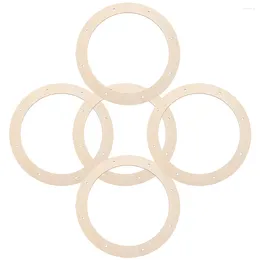 Fiori decorativi Forma ghirlanda forma rack a cerchio in legno artigianato con supporto da fondo per telaio a loop rotondo.