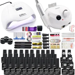 Secadores VIP 120W Lâmpada de unha Manicure Conjunto 30/20/10 Cores Gel Gel Polish Conjunto de acrílico Kit de unhas com alta qualidade de 20w Drill Hine Hine