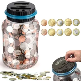 Electronic Piggy Bank Counter Coin Digital LCD Counting Money Saving Box Jar Coins Storage för USD Euro gåvor 240314