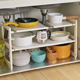 キッチンストレージ組織と拡張可能な2層の食器棚のためのシンクオーガナイザー