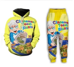 Novo masculino e feminino canela torrada blunts engraçado impressão 3d casual moda hoodies moletom hip hop fatos de treino89471764346272