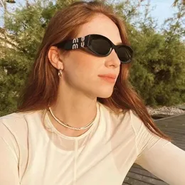 Retro Owalne Women Sunglasses Luksusowe projektant marki męskie małe ramy oko oko oka Gafas de Sol Uv400 240323